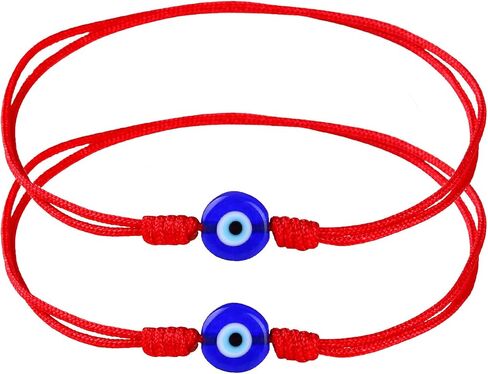 Set of 2Pcs Red String Bracelet for Women Men,Handmade Lucky Protection Couple Matching Bracelets Adjustable Kabbalah Evil Eye Tibetan Long Distance Bracelet Friendship, Graduation Gift in Saudi Arabia