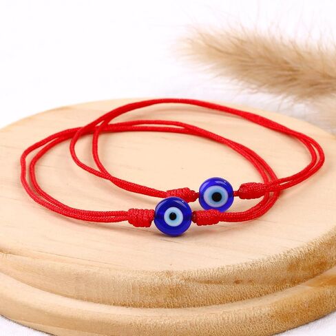 Set of 2Pcs Red String Bracelet for Women Men,Handmade Lucky Protection Couple Matching Bracelets Adjustable Kabbalah Evil Eye Tibetan Long Distance Bracelet Friendship, Graduation Gift in Saudi Arabia