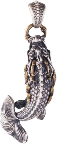 COPPERTIST.WU Dragon Fish Pendant for Necklace, Brass Charm Fish Keychain DIY Handmade Jewelry Gift Accessories for Men Women in Kuwait