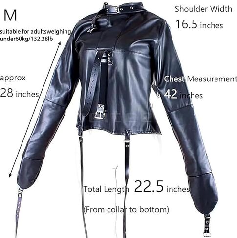 Leather Body Harness Straight Jacket Hand Cross Arm Guard Sleeve Adjustable Halloween Novelty Fancy Cosplay Costume in Saudi Arabia