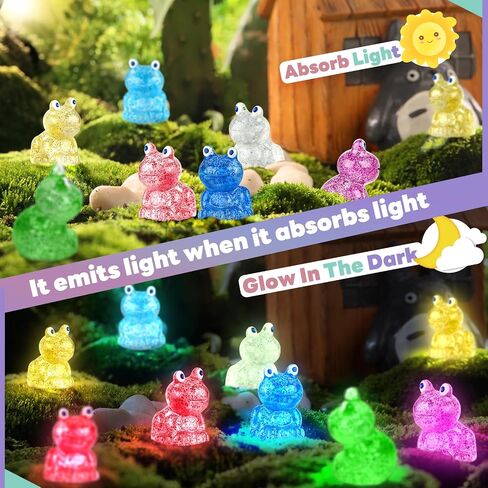 100 Pcs Luminous Mini Resin Ducks Glitter Miniature Figures Tiny Ducks for DIY Fairy Garden Micro Landscape Aquarium Hide and Seek Prank Dollhouse Cake Potted Plants Decoration (10 Colors) in Kuwait