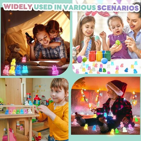 100 Pcs Luminous Mini Resin Ducks Glitter Miniature Figures Tiny Ducks for DIY Fairy Garden Micro Landscape Aquarium Hide and Seek Prank Dollhouse Cake Potted Plants Decoration (10 Colors) in Kuwait