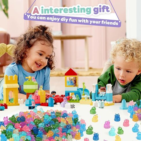 100 Pcs Luminous Mini Resin Ducks Glitter Miniature Figures Tiny Ducks for DIY Fairy Garden Micro Landscape Aquarium Hide and Seek Prank Dollhouse Cake Potted Plants Decoration (10 Colors) in Kuwait