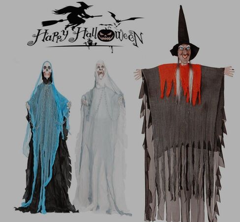 2 Pcs 5 Yards X 40" Include Hanging Outdoor Indoor Scary Creepy Halloween Office Party Door Window Giant Spider Wall Yard Table car Lawn Cloth Decorations Cheesecloth Fabric (White + Gray) in Saudi Arabia