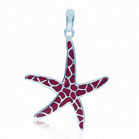 Silvershake White Gold Plated 925 Sterling Silver Starfish Sealife Pendant in Saudi Arabia