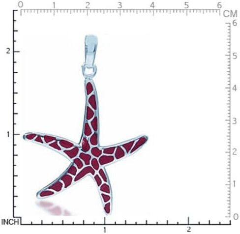 Silvershake White Gold Plated 925 Sterling Silver Starfish Sealife Pendant in Saudi Arabia