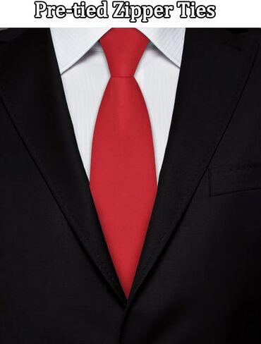 Black Ties for Men Pre-Tied Zipper Tie 3.15" Solid Color Neckties for Men in Saudi Arabia