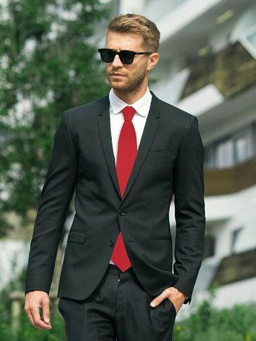 Black Ties for Men Pre-Tied Zipper Tie 3.15" Solid Color Neckties for Men in Saudi Arabia