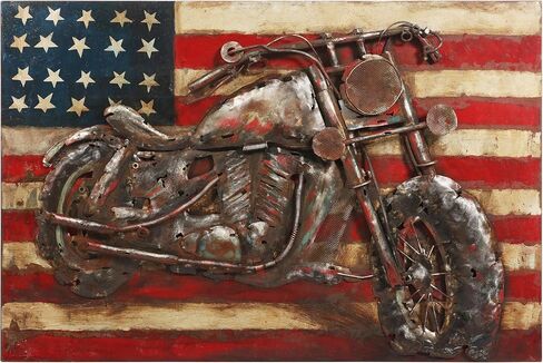 Empire Art Direct Motorcycle 1 Mixed Media Iron Hand Painted Dimensional Wall Art Ready to Hang, 40" x 40" x 3.1" in Saudi Arabia