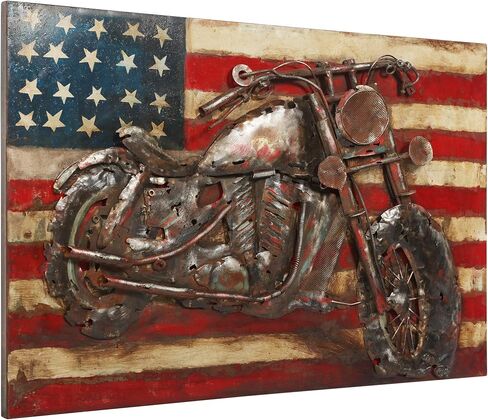 Empire Art Direct Motorcycle 1 Mixed Media Iron Hand Painted Dimensional Wall Art Ready to Hang, 40" x 40" x 3.1" in Saudi Arabia