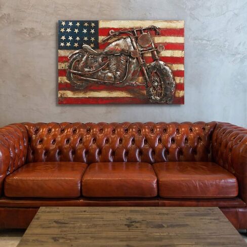 Empire Art Direct Motorcycle 1 Mixed Media Iron Hand Painted Dimensional Wall Art Ready to Hang, 40" x 40" x 3.1" in Saudi Arabia