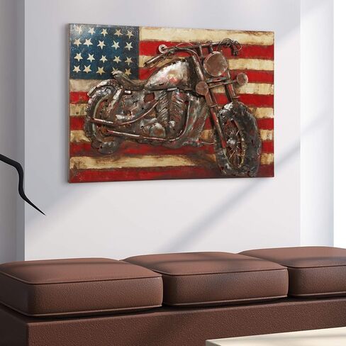 Empire Art Direct Motorcycle 1 Mixed Media Iron Hand Painted Dimensional Wall Art Ready to Hang, 40" x 40" x 3.1" in Saudi Arabia