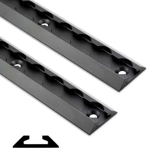 VanEssential 24" Venture Track T-6 Aluminium L-Track Black Anodized (Floor Angled Profile) - 2 Pack in Kuwait