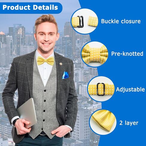 Bow Ties for Men Polka Dot Bowtie, Pre-tied Adjustable Tuxedo Bowties Men for Work/Wedding/Party/Graduation in Saudi Arabia