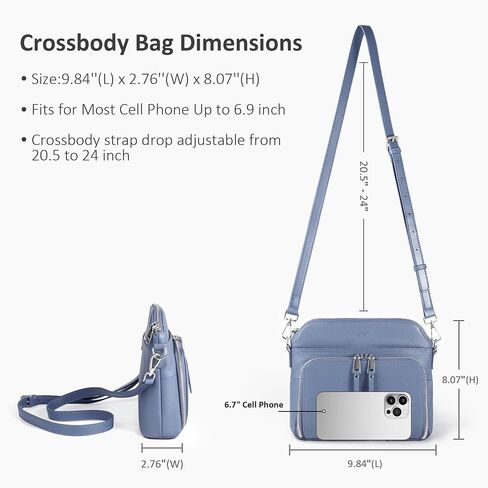 befen Genuine Leather Crossbody Purses for Women, Women's Small Crossbody Shoulder Bag with Built in RFID Wallet in Saudi Arabia