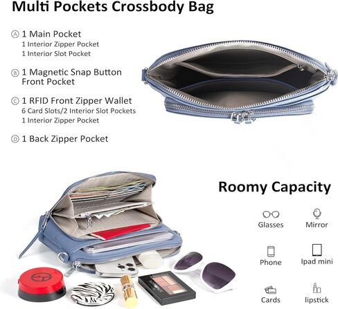 befen Genuine Leather Crossbody Purses for Women, Women's Small Crossbody Shoulder Bag with Built in RFID Wallet in Saudi Arabia