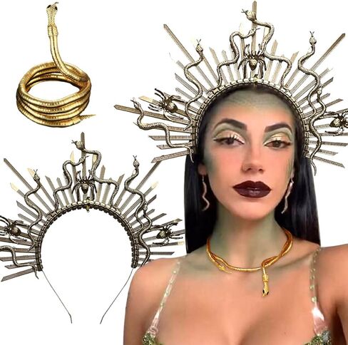 JeVenis Medusa Headband Medusa Headdress Medusa Crown Of Snakes Corona De Medusa Womens Medusa Costume Birthday Photoshoot Props in Saudi Arabia