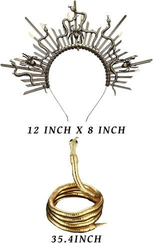 JeVenis Medusa Headband Medusa Headdress Medusa Crown Of Snakes Corona De Medusa Womens Medusa Costume Birthday Photoshoot Props in Saudi Arabia