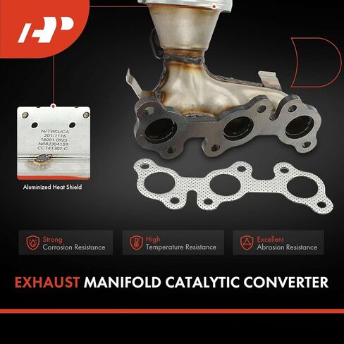 A-Premium Front Left Exhaust Manifold Catalytic Converter Kit Direct-Fit Compatible with Toyota Camry 2002-2006, Solara 2004-2008 & Lexus ES300 2002-2003, ES330 2004-2006, 3.0L 3.3L, EPA Compliant in Saudi Arabia