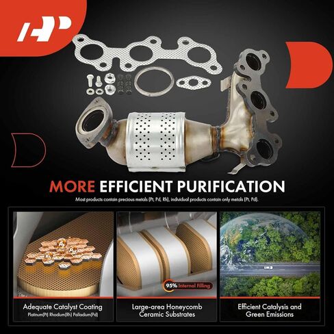 A-Premium Front Left Exhaust Manifold Catalytic Converter Kit Direct-Fit Compatible with Toyota Camry 2002-2006, Solara 2004-2008 & Lexus ES300 2002-2003, ES330 2004-2006, 3.0L 3.3L, EPA Compliant in Saudi Arabia
