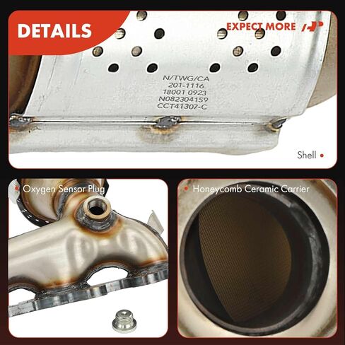 A-Premium Front Left Exhaust Manifold Catalytic Converter Kit Direct-Fit Compatible with Toyota Camry 2002-2006, Solara 2004-2008 & Lexus ES300 2002-2003, ES330 2004-2006, 3.0L 3.3L, EPA Compliant in Saudi Arabia