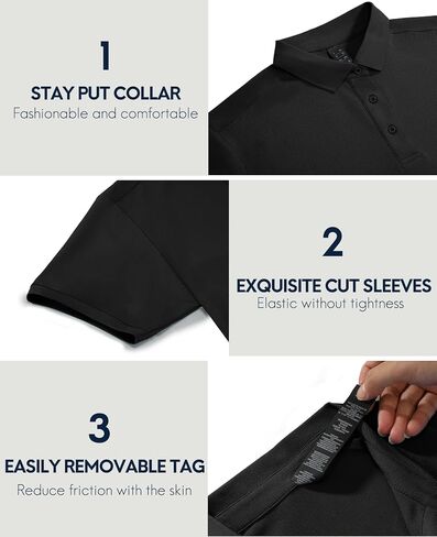 Haimont Mens Polo Shirts Dry Fit Performance Collared Shirts Short Sleeve Casual Moisture Wicking Shirts in Saudi Arabia