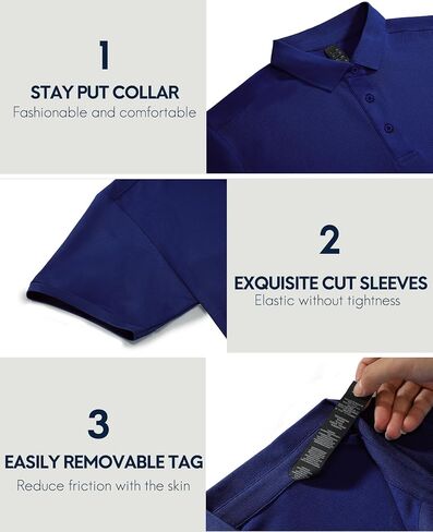 Haimont Mens Polo Shirts Dry Fit Performance Collared Shirts Short Sleeve Casual Moisture Wicking Shirts in Saudi Arabia
