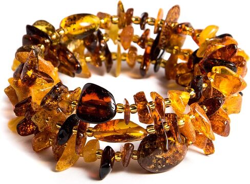Amber Wire Snake, Adult Bracelet, Handmade Polished Baltic Amber Jewelry, 6.3" - 7" wrist size in Saudi Arabia