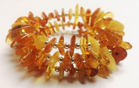 Amber Wire Snake, Adult Bracelet, Handmade Polished Baltic Amber Jewelry, 6.3" - 7" wrist size in Saudi Arabia