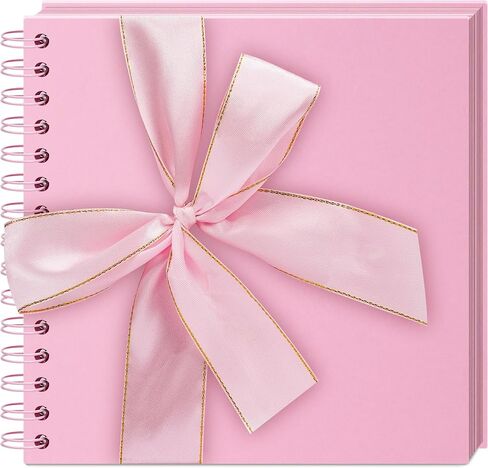 ألبوم صور سجل القصاصات Vienrose، كتاب الذاكرة، ألبوم الزفاف، سجل القصاصات DIY، 8.07 × 8.07 بوصة، 40 صفحة، غطاء ورق كرافت صلب مع 3 ملصقات زوايا، مثالي لمجلات السفر، سجلات الأطفال باللون الوردي in Saudi Arabia