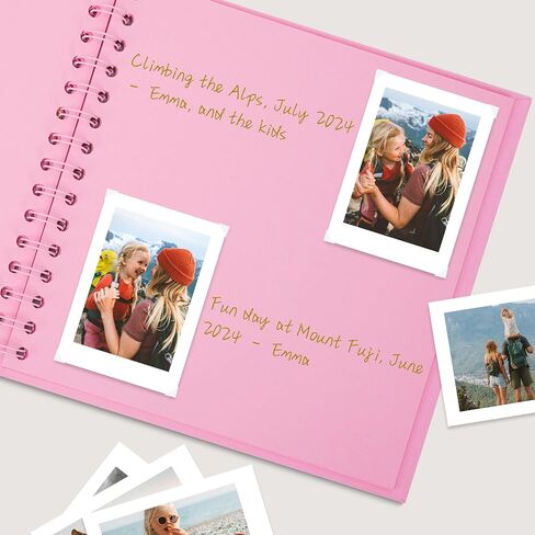 ألبوم صور سجل القصاصات Vienrose، كتاب الذاكرة، ألبوم الزفاف، سجل القصاصات DIY، 8.07 × 8.07 بوصة، 40 صفحة، غطاء ورق كرافت صلب مع 3 ملصقات زوايا، مثالي لمجلات السفر، سجلات الأطفال باللون الوردي in Saudi Arabia