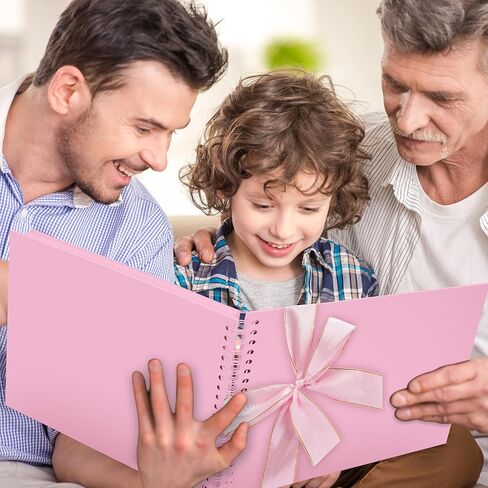 ألبوم صور سجل القصاصات Vienrose، كتاب الذاكرة، ألبوم الزفاف، سجل القصاصات DIY، 8.07 × 8.07 بوصة، 40 صفحة، غطاء ورق كرافت صلب مع 3 ملصقات زوايا، مثالي لمجلات السفر، سجلات الأطفال باللون الوردي in Saudi Arabia