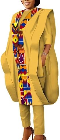 الملابس التقليدية الأفريقية للنساء Dashiki Agbada تناسب ملابس الحفلات الأفريقية للسيدات 3 قطع ملابس نسائية أفريقية in Saudi Arabia