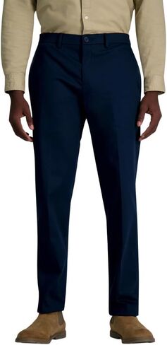 Haggar Men's Wrinkle Free Straight Fit Flat Front Khaki Pant in Saudi Arabia