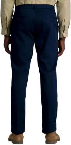 Haggar Men's Wrinkle Free Straight Fit Flat Front Khaki Pant in Saudi Arabia