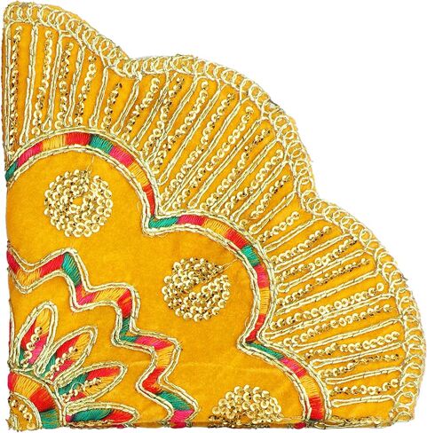 Decorative Mat Aasan Round Velvet Pooja Cloth Cloth with Sequence Work for Indian Traditional Multipurpose Pooja Festival Decorations Item & Article (Size :- 17")(Pink) in Saudi Arabia