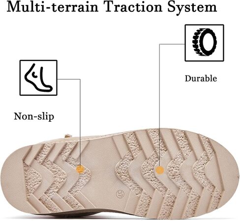 Snow Boots for Women Suede Faux Fur Lining Classic Anti-Slip Warm Winter Booties Slip On Memory Foam Comfort Indoor & Outdoor Ankle Boots in Kuwait