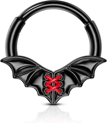 COCHARM Halloween Septum Rings 16G Bat Septum Jewelry Black Helix Daith Earrings for Women Dainty Helix Daith Piercing Jewelry Stainless Steel in Saudi Arabia
