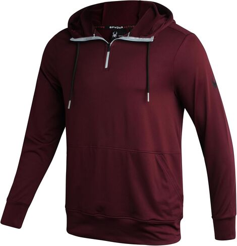 Spyder Men's Pullover Hoodie - Quarter Zip Comfort Fit Hoodie Sweatshirt with Reflective Trim - Active Hoodie for Men (S-XL) in Saudi Arabia
