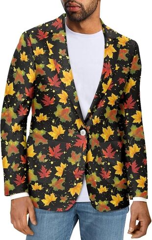Men's Casual Sport Coat Lightweight One Button Suit Long Sleeve Jackets Novelty Blazer for Wedding Prom Dinner in Kuwait