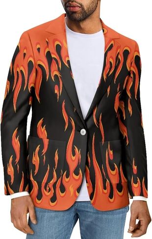 Men's Casual Sport Coat Lightweight One Button Suit Long Sleeve Jackets Novelty Blazer for Wedding Prom Dinner in Kuwait