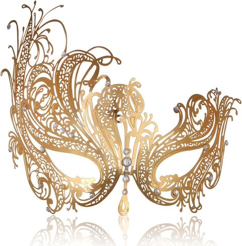Masquerade Mask for Women Venetian Metal Mask for Party Halloween Costume Cosplay in Saudi Arabia