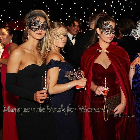 Masquerade Mask for Women Venetian Metal Mask for Party Halloween Costume Cosplay in Saudi Arabia