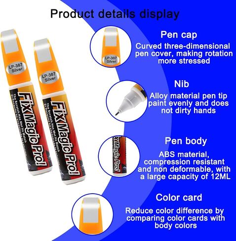 Touch Up Paint for Car, Two-in-One Vehicle Fill Paint Pen, 0.4 oz Quick and Easy Auto Minor Scratch Remover, Effective Car Repairng Gloss Accessories, Universal for SUV, Truck, RV（Black） in Saudi Arabia