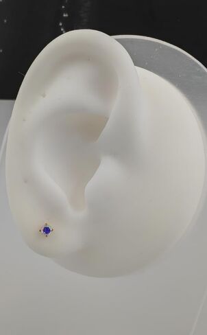 Titanium Earrings Push-in Threadless Ball Lock Closure Stud Earrings Cartilage Cubic Zirconia Earrings Studs for Lobe Helix Tragus Piercing Jewelry in Kuwait