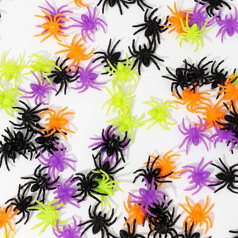 Plastic Spiders Halloween - 100 PCS Black Fake Spiders Mini Bulk Realistic Tiny Spiders Fun Bugs And Toys in Saudi Arabia