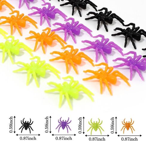 Plastic Spiders Halloween - 100 PCS Black Fake Spiders Mini Bulk Realistic Tiny Spiders Fun Bugs And Toys in Saudi Arabia