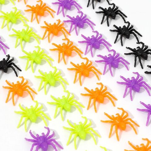 Plastic Spiders Halloween - 100 PCS Black Fake Spiders Mini Bulk Realistic Tiny Spiders Fun Bugs And Toys in Saudi Arabia