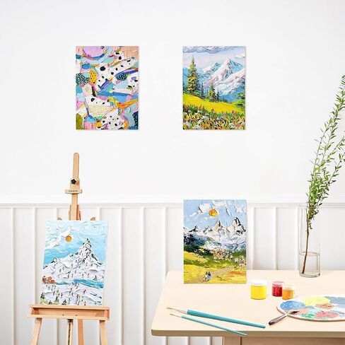 لوحات قماشية للرسم 12X16-100% قطن 6 لوحات قماشية للأكريليك والزيت والألوان المائية - مثالية للفنانين والهواة - أسود in Saudi Arabia