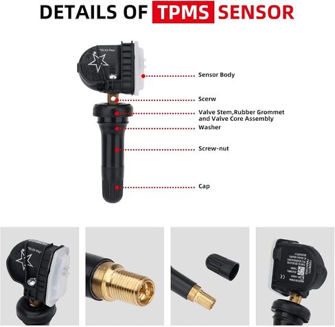 13598771 315MHz Preprogrammed Tire Sensor Compatible with Chevy GMC &Other GM Vehicles- Silverado Tahoe Sierra Yukon Escalade, Snap-in Tire Pressure Monitoring System (TPMS) Sensor Rubber Valve Stem in Saudi Arabia